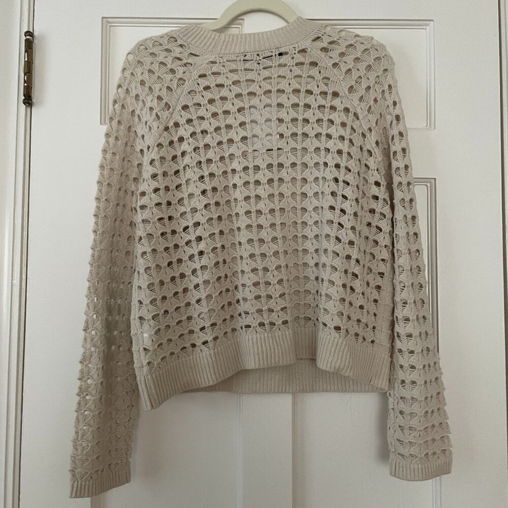 Rachel Roy Cream Heart Open Knit Sweater Size M NWT - Picture 3 of 3